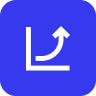Market growth chart icon